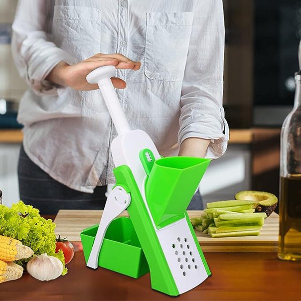 WUCHT】Easy Vegetable Cutter Multifunction slicer Safe Mandoline Veggie  Dicer Slicer French Fry 万能切菜器 Pemotong Sayur